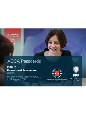 cover image of ACCA F4 Corporate and Business Law (English): Passcards